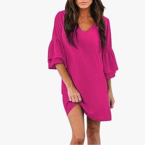 Belongsci bell-sleeve mini dress